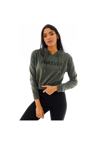 Gugus Unisex Basic Kapüşonlu Sweatshirt Haki