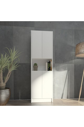 Kuta Flat56 Kitaplık 4 Kapaklı Kütüphane Çok Amaçlı Dolap (498407568)