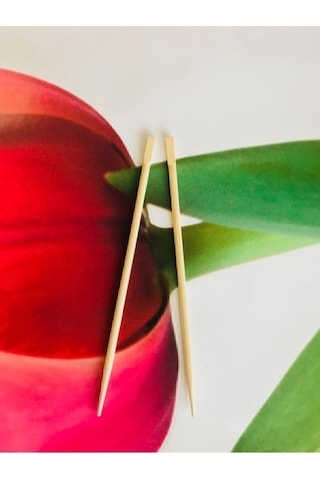 Bamboo Chopsticks 2'li Yıkanabilir Çin Yemek Çubuğu Kırmızı