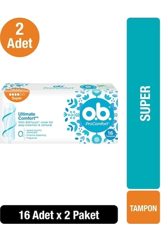 O.B. Tampon Süper 16'lı x2
