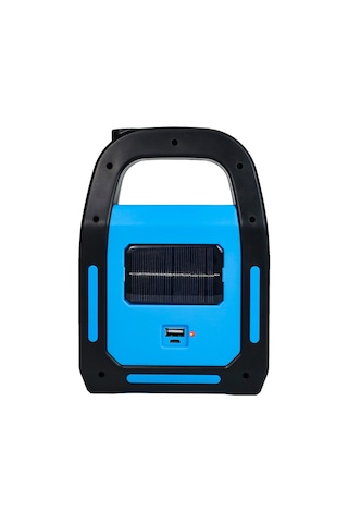 Mobgift 3 Kademeli Usb Çıkışlı Şarjlı Solar Lamba Led Işık Kaynağı Mavi
