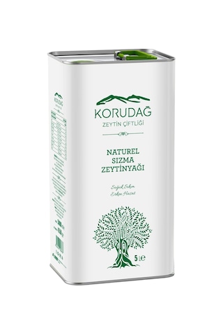 Korudağ Zeytin Çiftliği Edra Filtreli Erken Hasat Soğuk Sıkım Zeytinyaği İlk Hasat 5 L