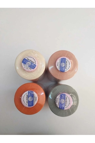 Turuncu - Krem- Pembe - Yeşil 4 Adet Dikiş Ipliği 5000 Mt.