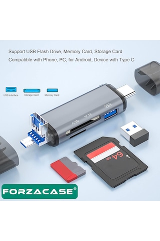 Usb 3.0 Type C Micro Usb Kart Okuyucu 3in1 Usb Otg Sd/tf - Fc441