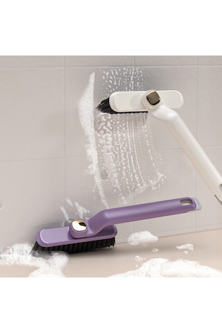 Youmex Kahverengi 360 Derece Döner Başlı Çekirdek Temizleme Fırçası - Ergonomik Tutuşlu, Tüm Kötük Köşelerden Deterjan, Dayanıklı Sert Tüylü Ev Temizlik Aracı