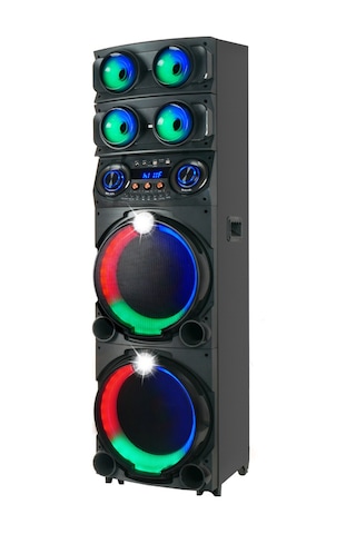 Gd-2126 Dijital Led Göstergeli Fm Radyolu Mikrofonlu Rgb Tws Çift 12 İnç Stereo Bass Kablosuz Karaoke Hoparlör