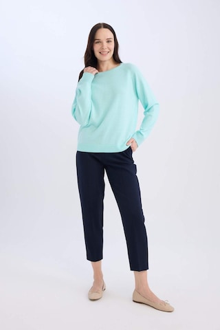 DeFacto Regular Fit Bisiklet Yaka Simli Triko Kazak Tunik D1580AX24WNTR423 Turkuaz