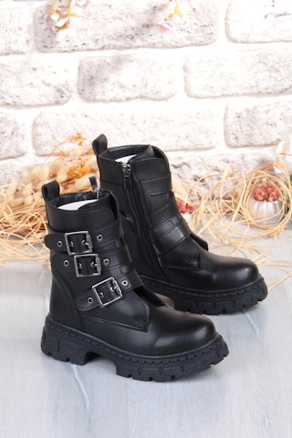 Fort Cool Caneda Anatomik Sıcak Astar Kaymaz Taban Kız Çocuk Bot Siyah