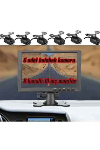 10 İnç 6 Kanallı 6 Kameralı Araç Monitörü Twogo Go-6006