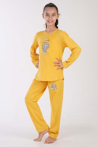 Kız Çocuk Uzun Kol Sarı Pijama Takımı C3t0n7o122 001
