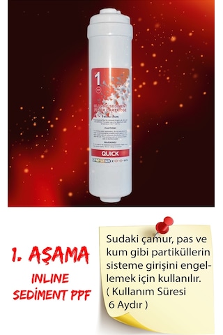 Quick Su Arıtma Cihazı Filtresi Kapalı Kasa 3'lü Filtre Seti