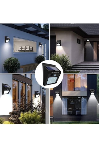 Güneş Enerjili Sensörlü Duvar Lambası Bahçe Lamba Suya Dayanıklı Bahçe Aydınlatma