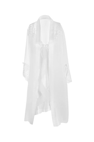 NBB Kadın Ekru Fantezi Saten Gecelik Sabahlık Takım