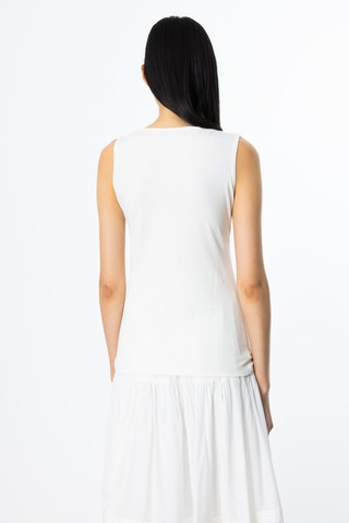 On Minimalist Kolsuz Kadın Bluz - Crop Kesim - Günlük Ekru