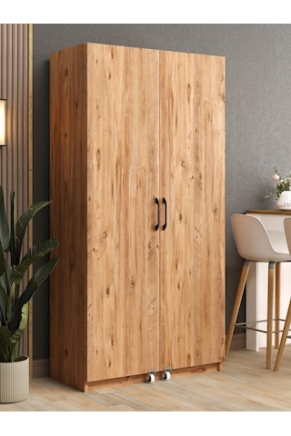 Kuzeylife Novensa Çok Amaçlı Erzak-kiler Dolabı İki Kapaklı Çam Çam