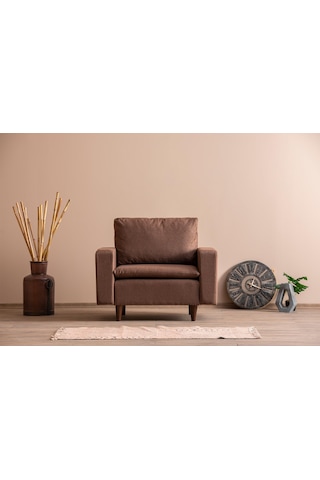 Lungo Modüler Berjer - Açık Kahve Keten Açık Kahverengi