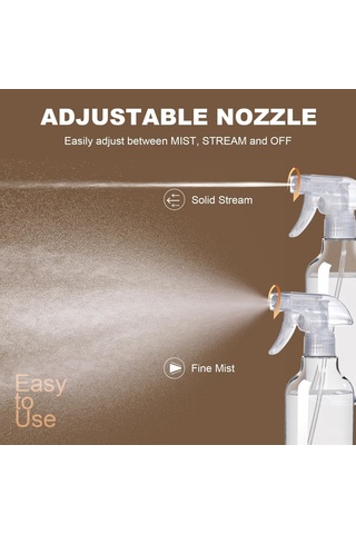 Kosona 2 Adet 500ml Gıda Grubu Şeffaf Sprey Flaske Ayarlanabilir Buhar/düz Mod, Dolum Hattı İçeren Dayanıklı Plastik