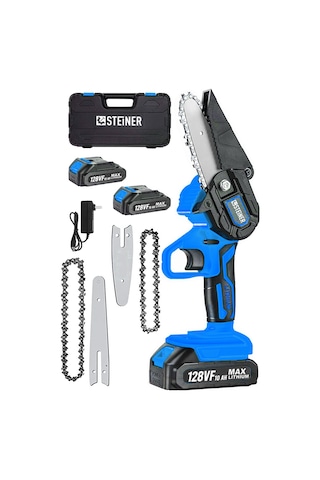 Steiner 128 Vf 10 Ah Akülü Dal Budama Çift Pala Çift Zincir Mavi