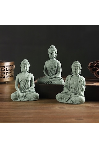 Pazly Zen Buda Heykeli - Yeşil Kumtaşı Dekoratif Çay Hayvanı Ve Ev Süsü Aksesuarı