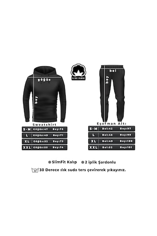 Erkek Fermuarlı Eşofman Takımı Siyah