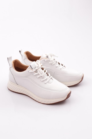 Dgn 444 Kadin Kalin Taban Sneakers Ayakkabi Beyaz
