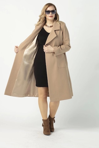 Moda Berray 904 Kahve Mono Yaka Torba Cepli Kaşe Kaban Kahve Kahverengi