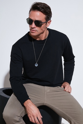 Buratti Streç Pamuklu Regular Fit Bisiklet Yaka Erkek Sweat 5905725 Siyah