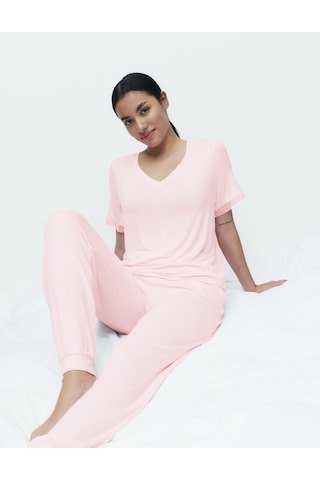 Marks & Spencer Dantel Detaylı Pijama Takımı T37002301J Pembe