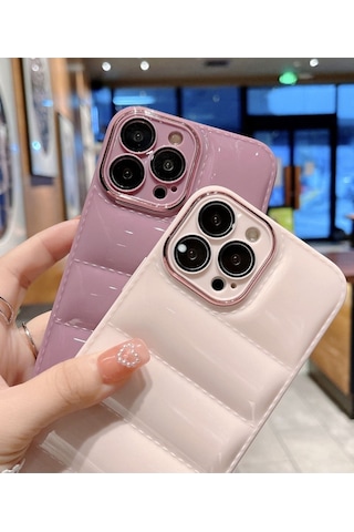 Apple Uyumlu iPhone Akfa 15 Pro Puffy Serisi Kamera Korumalı Silikon Telefon Kılıfı Su Yeşili