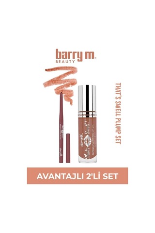 Barry M That's Swell Peptide Dudak Lip Gloss Set Lip Liner Ve Lip Gloss Honeyed Hue Bal Rengi