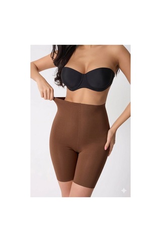 Unika Boutique Etkili Toparlayıcı Lazer Kesim Iz Yapmayan Hayalet Paçalı Korse Kahverengi