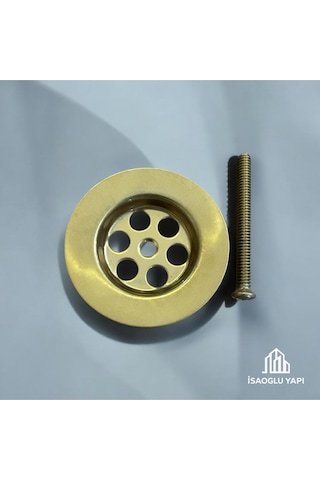 İsaoğlu Yapı Mat Gold Lavabo Süzgeci Mat Altın Lavabo Gideri Bütün Lavabolarla Uyumlu Mat Gold Gider Gold Altın