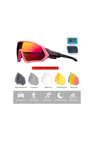 Kapvoe Blizzard Değişebilir 5 Lens Mtb Polarize Bisiklet Spor Dağ