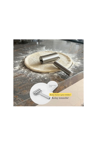 Metal Saplı Hamur Açma Merdanesi 19 Cm,rulo Hamur Açma Silindiri,pürüzsüz Rulo Oklava Diğer