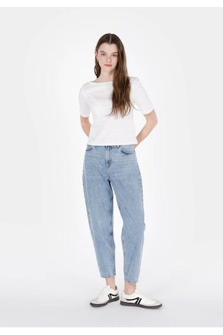 Colins Slim Fit Kadın Beyaz Kısa Kol Tişört Cl1073542 Cl1073542 Q1.v2 Ofw Beyaz