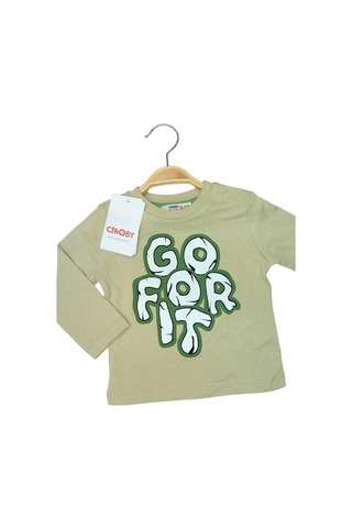 Çikoby Erkek Bebek Pamuklu İnce Uzun Kollu T-shirt-13781-yeşil Yeşil