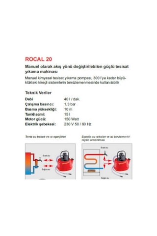 Rothenberger Rocal 20 Tesisat Yıkama Ve Petek Temizleme Makinesi