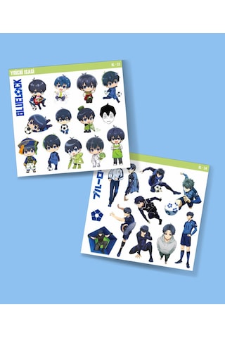 İsagi - Bluelock-yoichi Isagi - Parlak Kağıt -2li Sticker Set-telefon Süsleme Blue Lock Mor