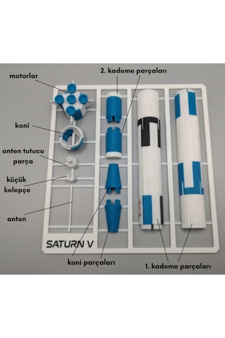 Saturn V Model Kit Card - Eğitici Oyuncak