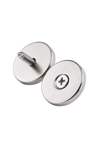 2 Adet D20mm X 7/4mm X 3mm Havşa Delikli Güçlü Vida Atılabilir Neodyum Mıknatıs 2'li Paket
