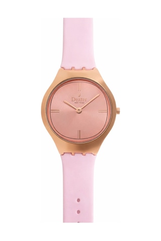 Slim İnce Kasa Ve Silikon Kordon Kadın Kol Saati Dx.1417.2rrr Pembe