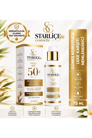 Starliçe Leke Karşıtı Nemlendirici ve Koruyucu Güneş Kremi SPF50+ 75 ML