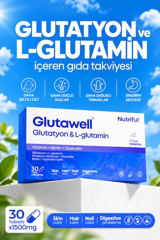 Nutriful Glutawell Glutatyon Ve L-Glutamin İçeren Takviye Edici Gıda 30 Tablet
