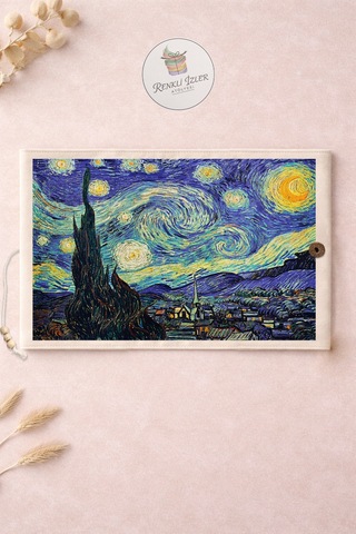 Kitap Kılıfı Ve Metal Kitap Ayracı Seti Van Gogh Yıldızlı Geceler