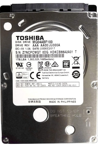 Toshiba MQ04ABF100 2.5" 1 TB 5400 RPM SATA 2 128 MB HDD