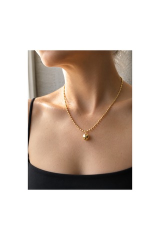 Démila Nola Gold Minimal Top Uçlu Paslanmaz Çelik Kolye Altın Altın
