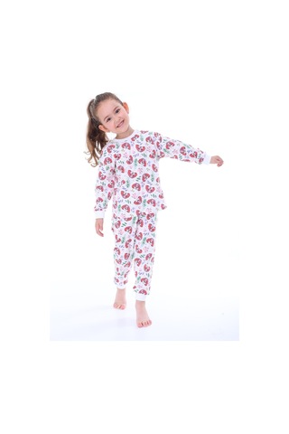 %100 Pamuk Paw Patrol Desenli Uzun Kollu Kız Çocuk Pijama Takımı 3,4,5,6,7,8 Yaş Pembe - Beyaz