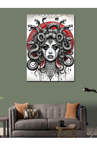 Kanvas Tablo Medusa Ve Mitolojik Portre 70cmx100cm