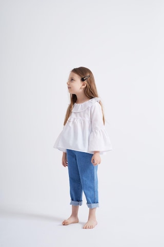 Oliventhekid Beyaz Poplin Bluz Beyaz Beyaz