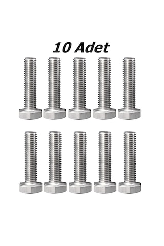 10'lu Paslanmaz Krom Civata. M10. Boy:30mm. Tekne Marin Civata